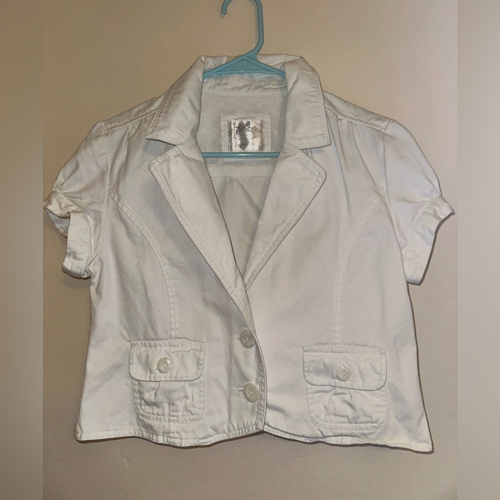 Justice- girls size 16- white denim jacket